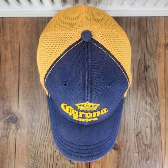 Corona Extra Hat Cap Fitted OSFA Blue Yellow Modelo Beer Cerveza Beach Crown Sun - Picture 7 of 12